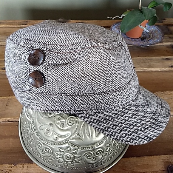 Accessories - Newsboy Hat Herringbone Cap